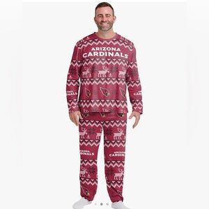 FOCO Men's NFL Team Ugly Pattern  Holiday Pajamas- Arizona Cardinals size small